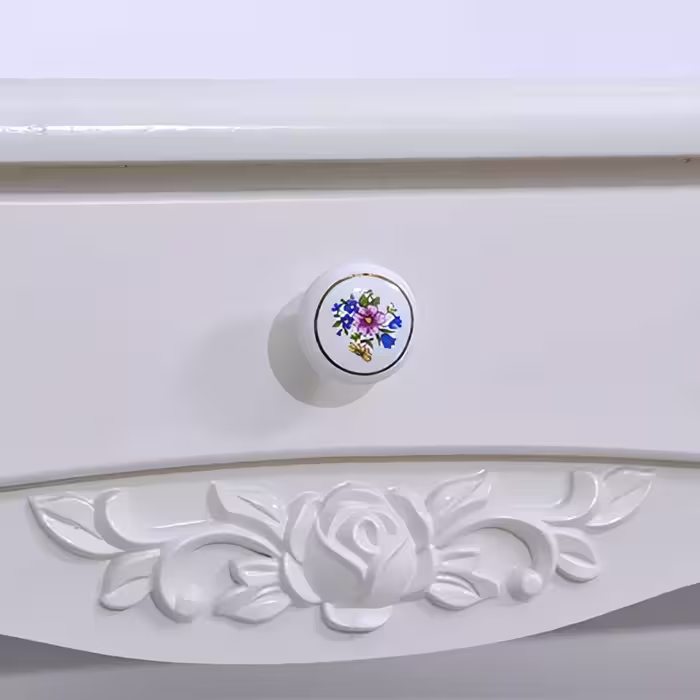 دستگیره کابینت مدل سرامیک گل تکپیچ بسته 2 عددی