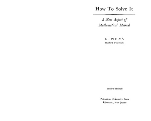 خرید و دانلود نسخه کامل کتاب How to Solve It: A New Aspect of Mathematical Method