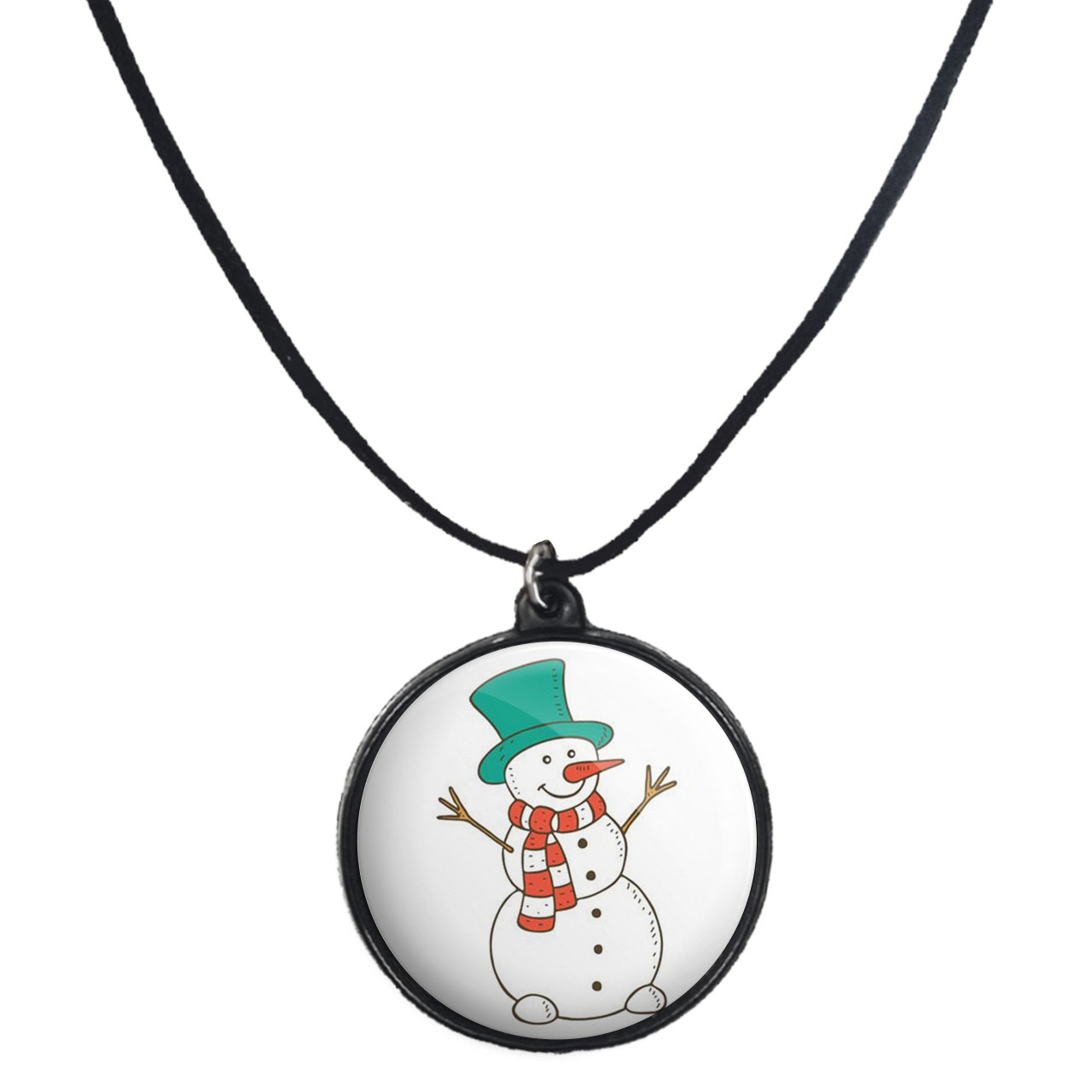 گردنبند پرمانه طرح آدم برفی کد pmb.30422 مدل دو طرفه