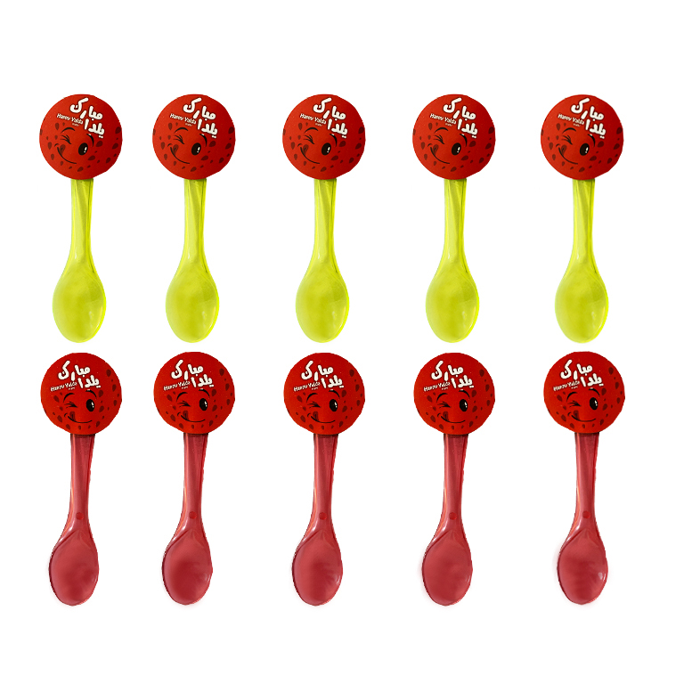قاشق یکبارمصرف طرح یلدا مبارک مجموعه 10 عددی