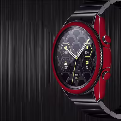 برچسب ماهوت طرح Matte Warm Red مناسب برای ساعت هوشمند سامسونگ Galaxy Watch3 45mm