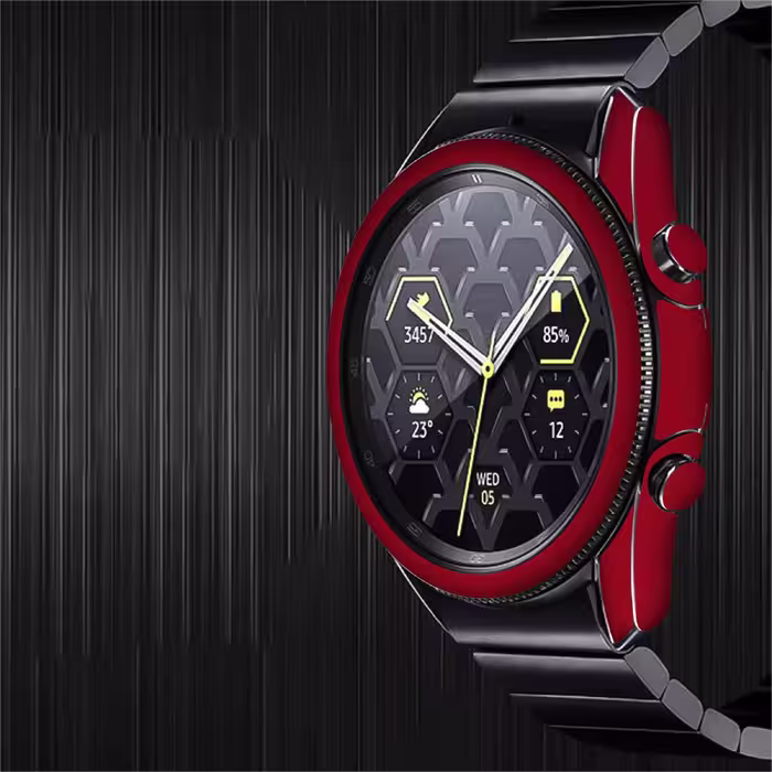 برچسب ماهوت طرح Matte Warm Red مناسب برای ساعت هوشمند سامسونگ Galaxy Watch3 45mm