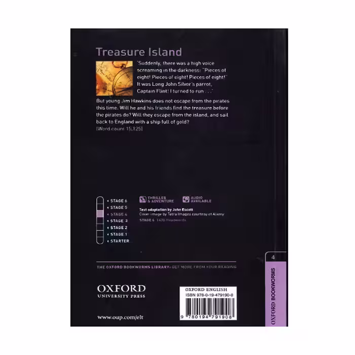 کتاب Oxford Bookworms stage 4 Treasure Island اثر Robert Louis Stevenson انتشارات الوندپویان