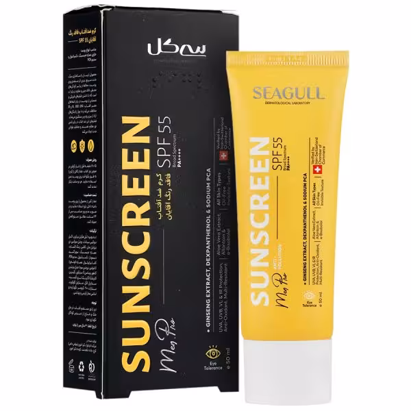 سی گل کرم ضدآفتاب بیرنگ فاقد چربی مخصوص آقایان SPF55