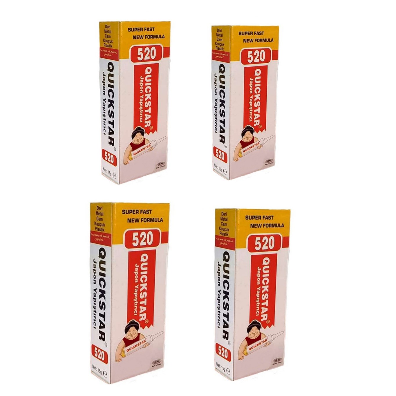 چسب قطره ای کوییک استار مدل 520 وزن 15 گرم بسته چهار عددی