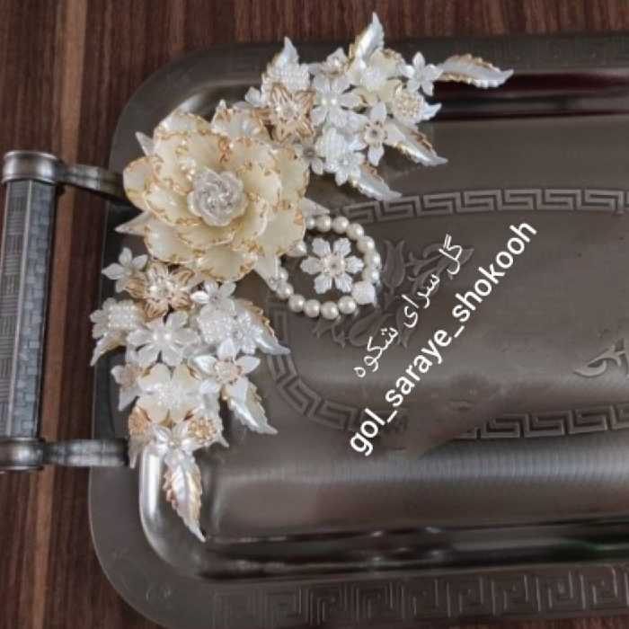 گل سینی کریستالی شقایق (مگنت)، رنگ گل نباتی-لب طلایی، ضد خط و خش، بسیار زیبا و درخشان.