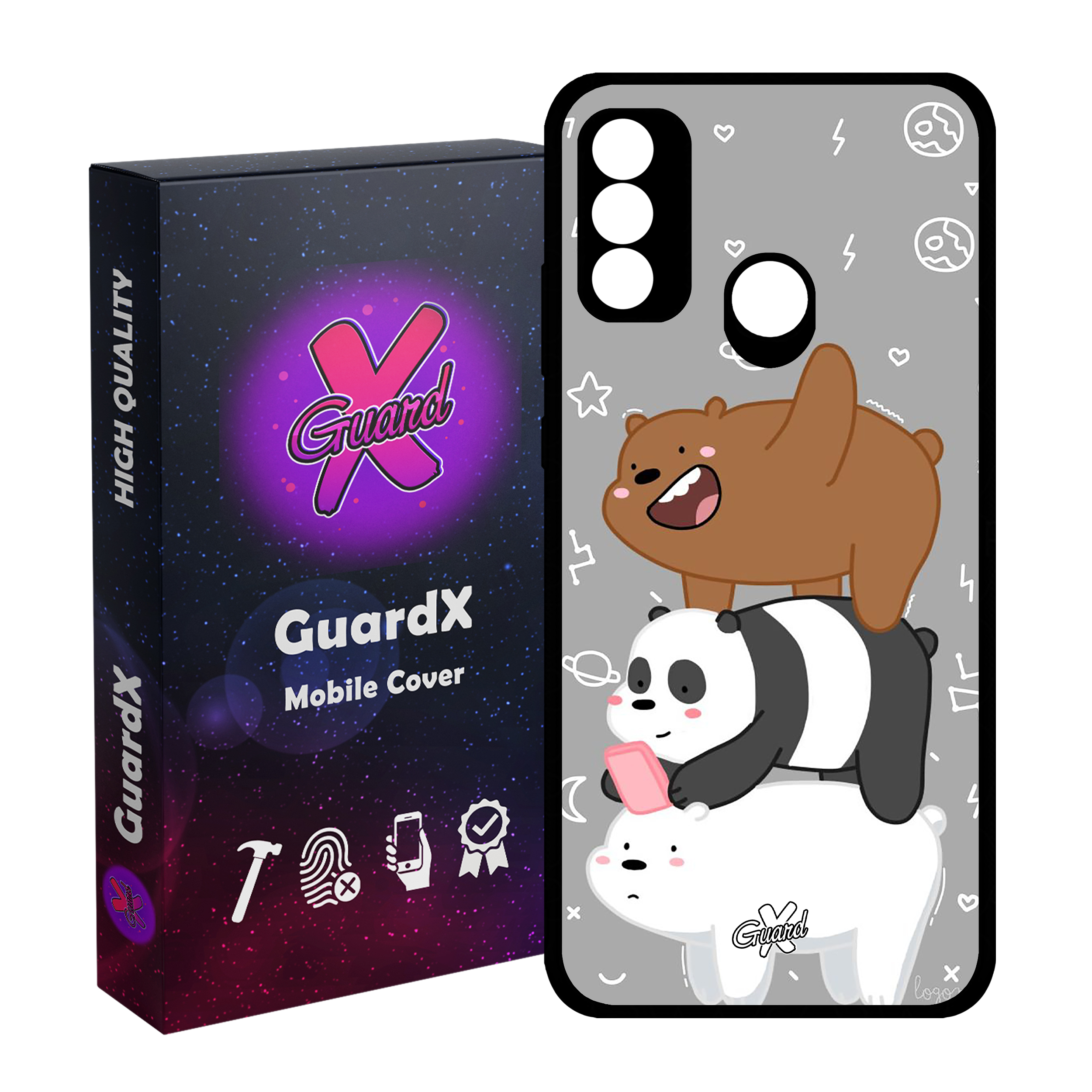 کاور گارد ایکس طرح خرس های کله فندقی مدل CHL50383 مناسب برای گوشی موبایل هوآوی P Smart 2020