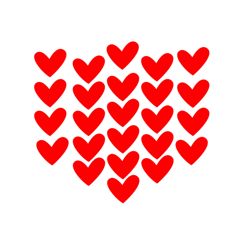 استیکر مدل قلب فانتزی کد KLMX-H3 مجموعه 24 عددی