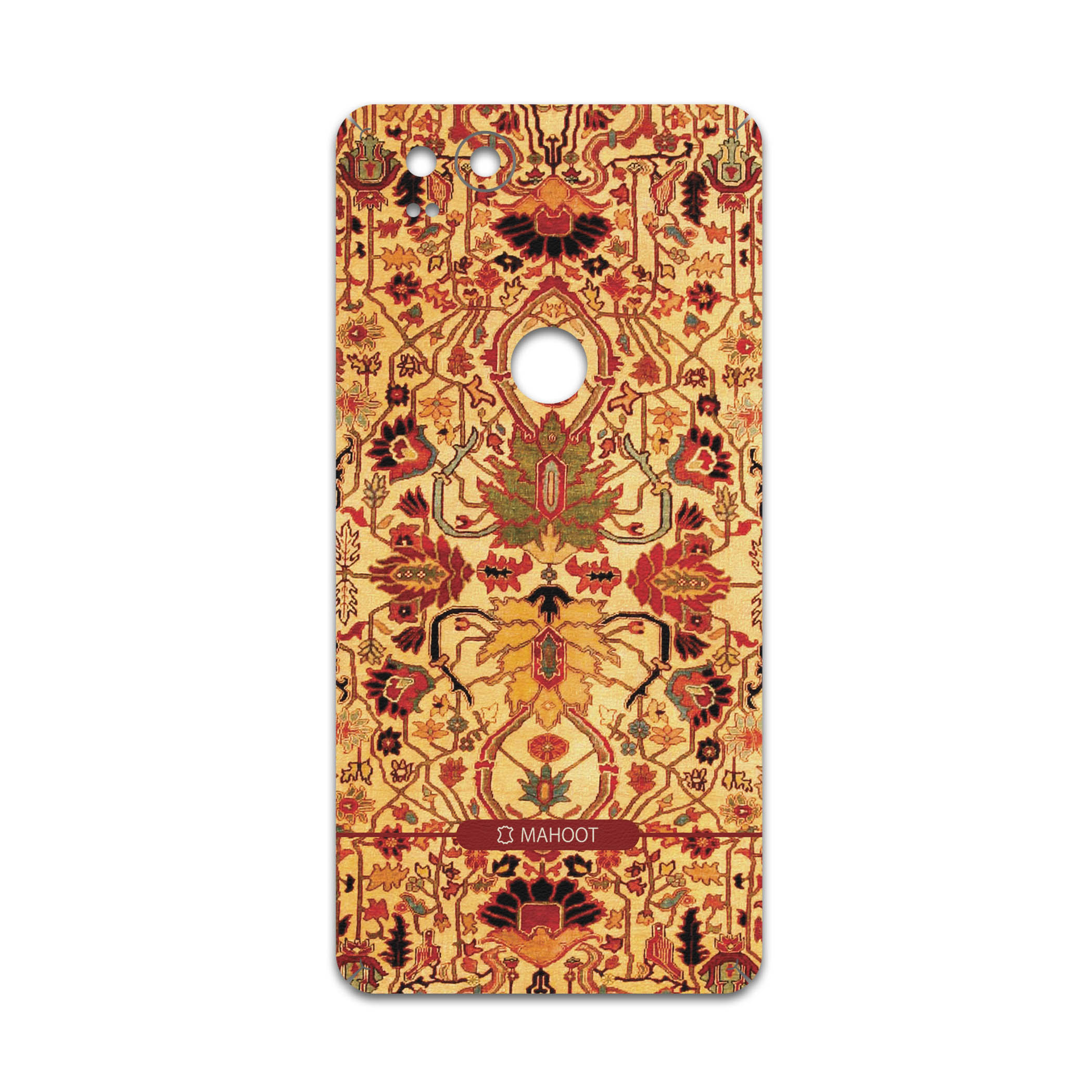 برچسب پوششی ماهوت مدل Persian-Carpet-Yellow مناسب برای گوشی موبایل گوگل Pixel 2