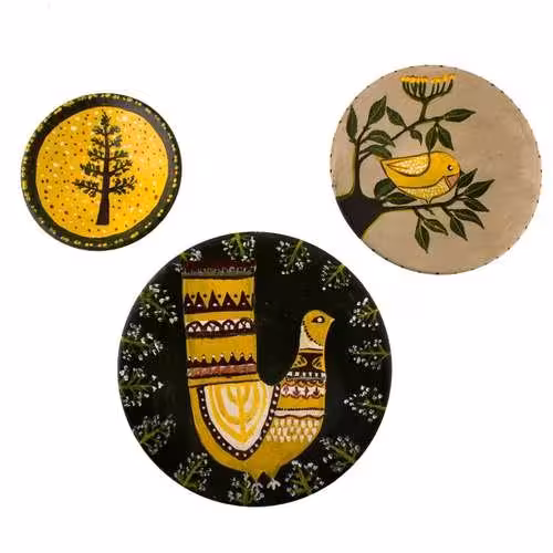 دیوارکوب مرغ آمین و چشم نظر زیبا سه عددی
