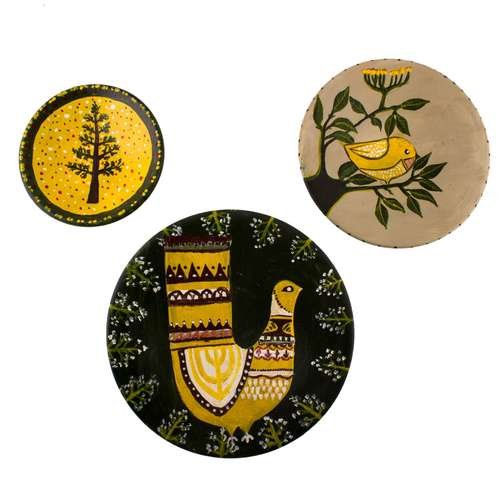 دیوارکوب مرغ آمین و چشم نظر زیبا سه عددی