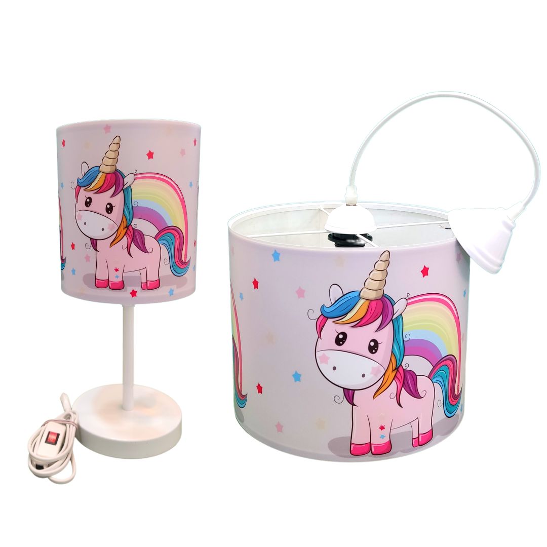 لوستر و آباژور رومیزی کودک طرح اسب تک شاخ