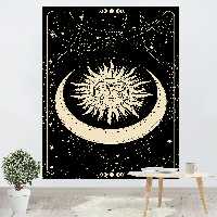 پوستر پارچه ای مدل بکدراپ ماه و خورشید کد 0013