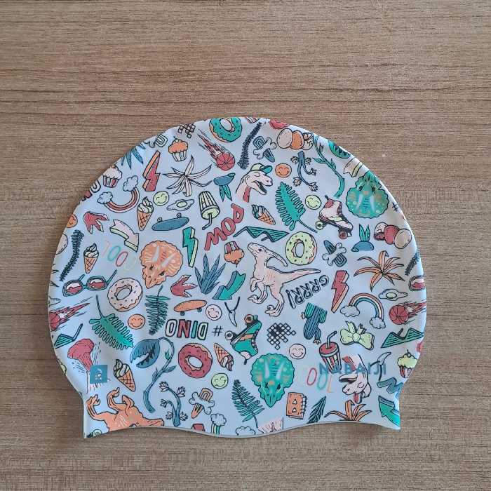 کلاه شنا  برند نابایجی  طرح دار  مناسب برای تمام سنین محصول دیکتلون فرانسه اصل