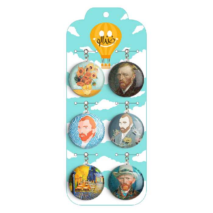  جاکلیدی خندالو طرح ونگوگ کد 233A مجموعه 6 عددی 