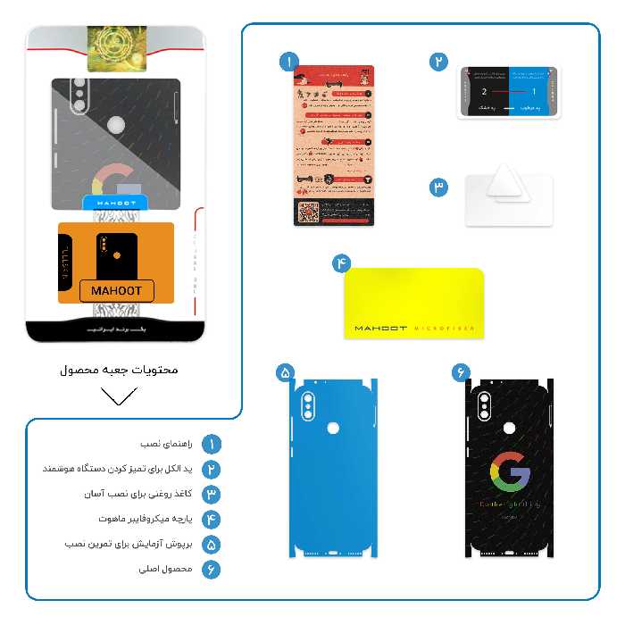 برچسب پوششی ماهوت مدل Ggl-FullSkin مناسب برای گوشی موبایل شیائومی Mi 6X