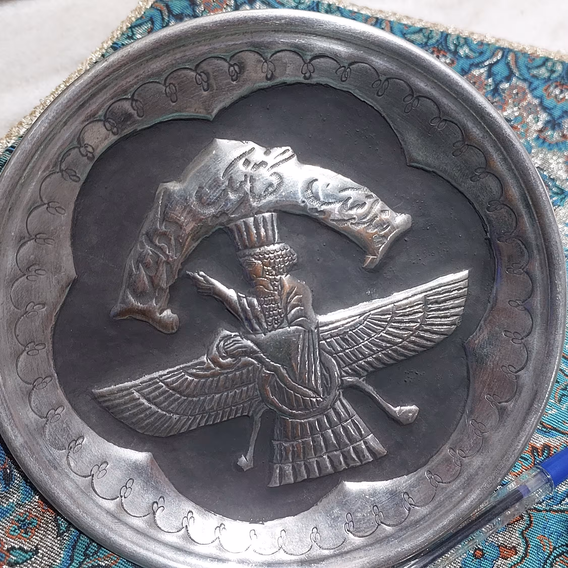 سینی مسی طرح  دار  متوسط