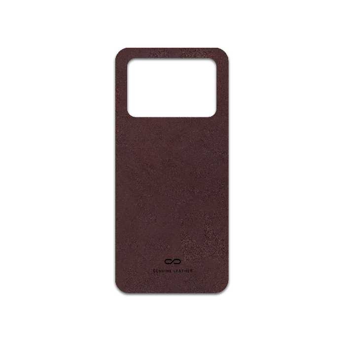 برچسب پوششی ماهوت مدل Matte-Dark-Brown-Leather مناسب برای گوشی موبایل شیائومی Poco M4 Pro 4G