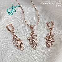 خرید نیم ست زنانه نگین دار مارک دریم رنگ ثابت ضد حساسیت کیفیت عالی کد 1715225 - ردگل