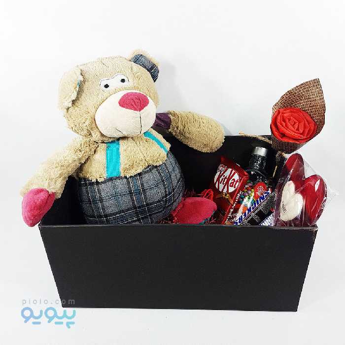 پک هدیه ولنتاین با عروسک خرس بامزه تپل 38 سانتی متری