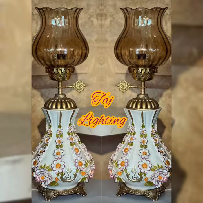 آباژور چراغ رومیزی طرح  گل برجسته مدل هلاس (پس کرایه)