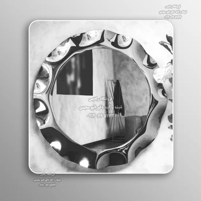 آینه دیواری دست ساز مدل الویا ( فریم برجسته – سه بعدی )