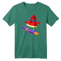 تی شرت آستین کوتاه بچگانه مدل هندوانه یلدایی کد 2 رنگ سبز سدری