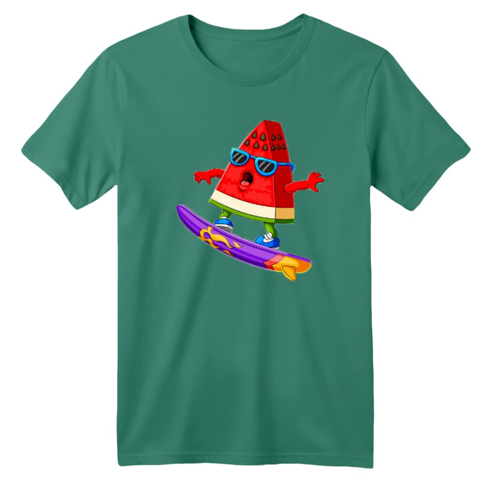 تی شرت آستین کوتاه بچگانه مدل هندوانه یلدایی کد 2 رنگ سبز سدری