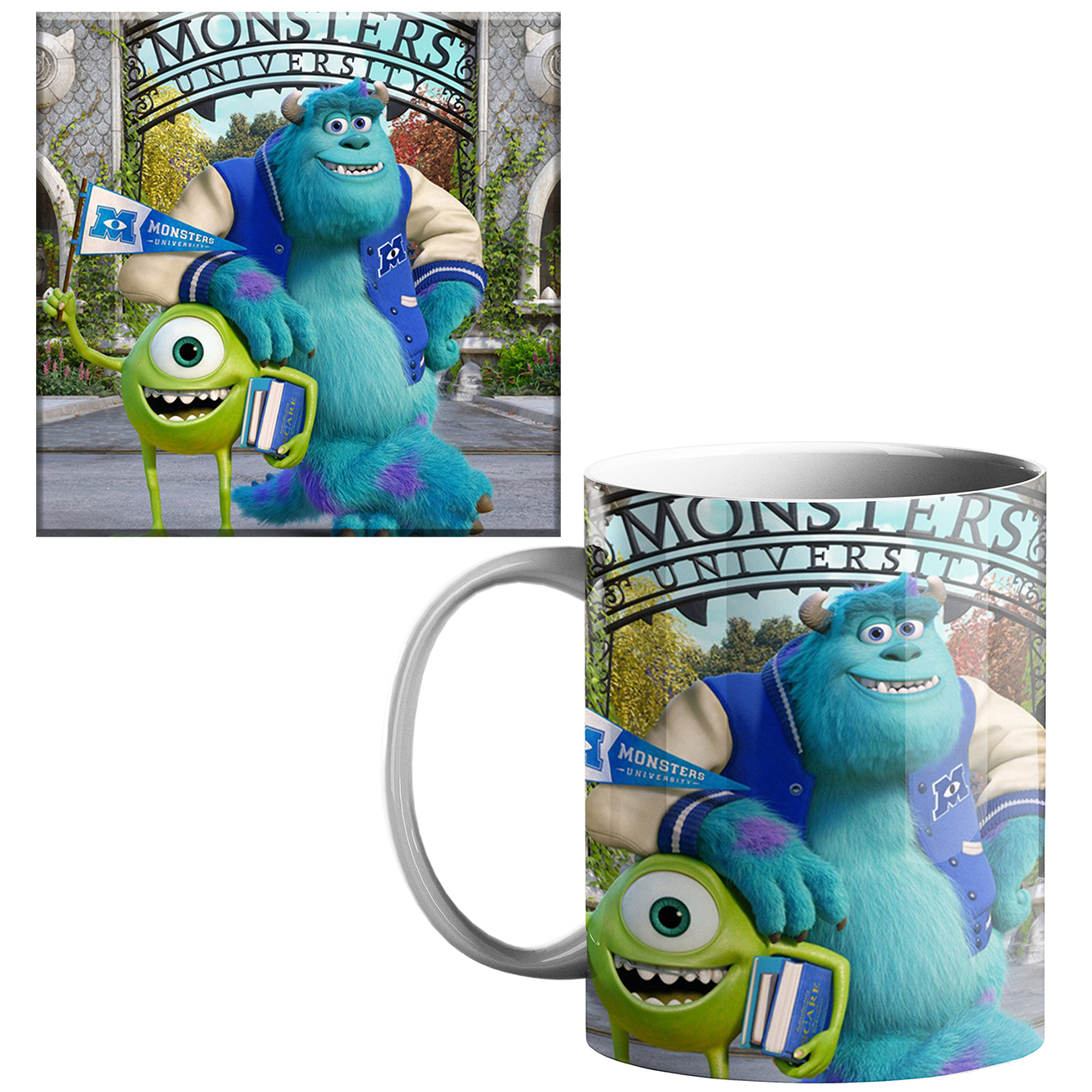 ماگ طرح سالیوان کارخانه ی هیولاها کد 400 به همراه زیر لیوانی