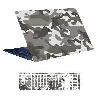 استیکر لپ تاپ توییجین و موییجین طرح Military کد 07 مناسب برای لپ تاپ 15.6 اینچ به همراه برچسب حروف فارسی کیبورد 