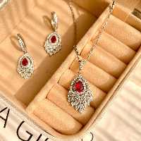 نیمست جواهری در سه رنگ نگین