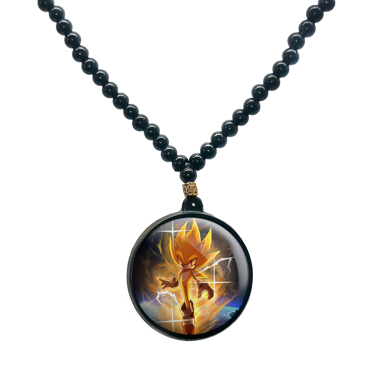 گردنبند پرمانه طرح سونیک کد pmd.14921 مدل دو طرفه