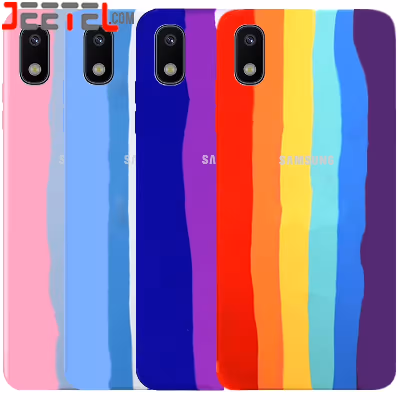 قاب سیلیکونی رنگین کمانی گوشی Samsung Galaxy A10 مدل زیر بسته محافظ لنزدار (ویتنامی اورجینال)
