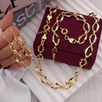 سرویس طرح طلا مارک شین شامل گردنبند، دستبند و گوشواره با رنگ ثابت و ضمانت یک‌ساله ارسال رایگان