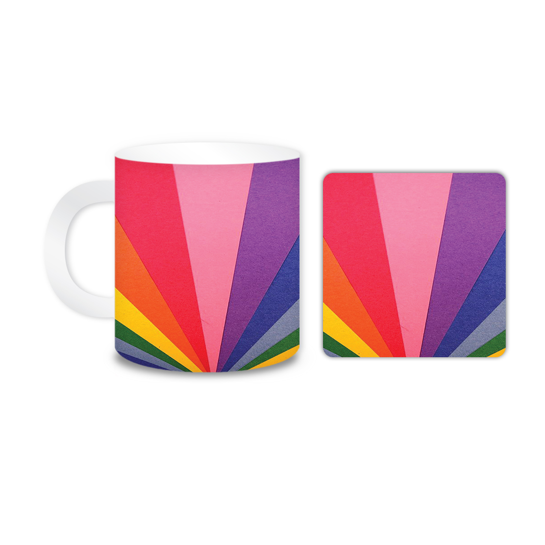 ماگ مدل رنگی کد 2055 به همراه زیر لیوانی