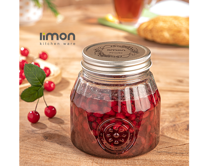 ظرف شیشه ای درب استیل سایز 4 کد محصول : 203500