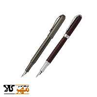 قلم خودنویس تک رنگ زرشکی گیره استیل و دودی گیره دودی مدل MELODY 64