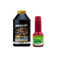 روغن و مکمل موتور بسته اقتصادی شدید 6000 4T 15W50 با افزودنی نفت براوا اورجینال Brava