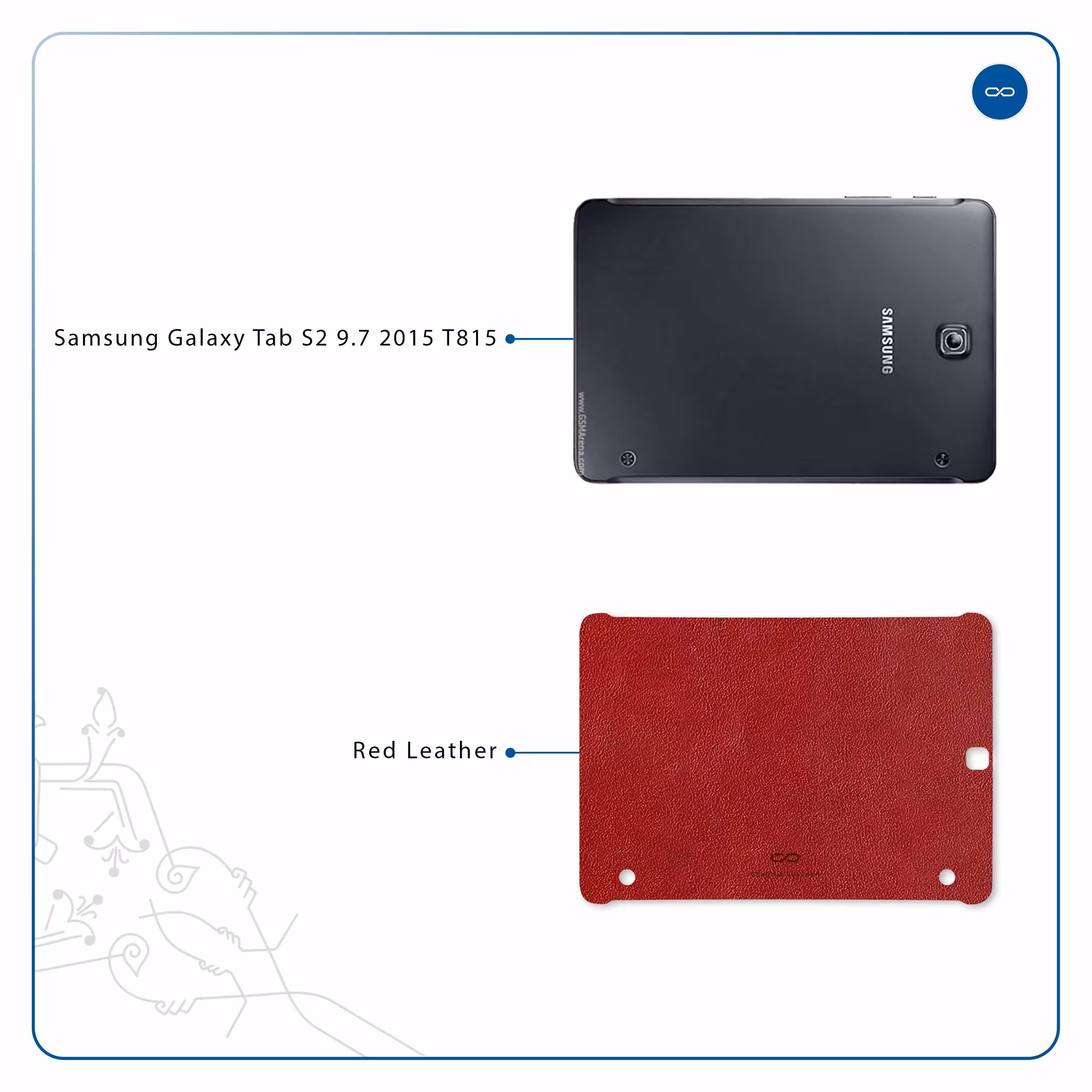 برچسب پوششی ماهوت مدل Red-Leather مناسب برای تبلت سامسونگ Galaxy Tab S2 9.7 2015 T815