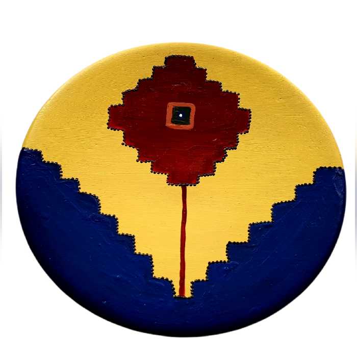 بشقاب دیوارکوب سفالی طرح سنتی کد 01 مجموعه 5 عددی