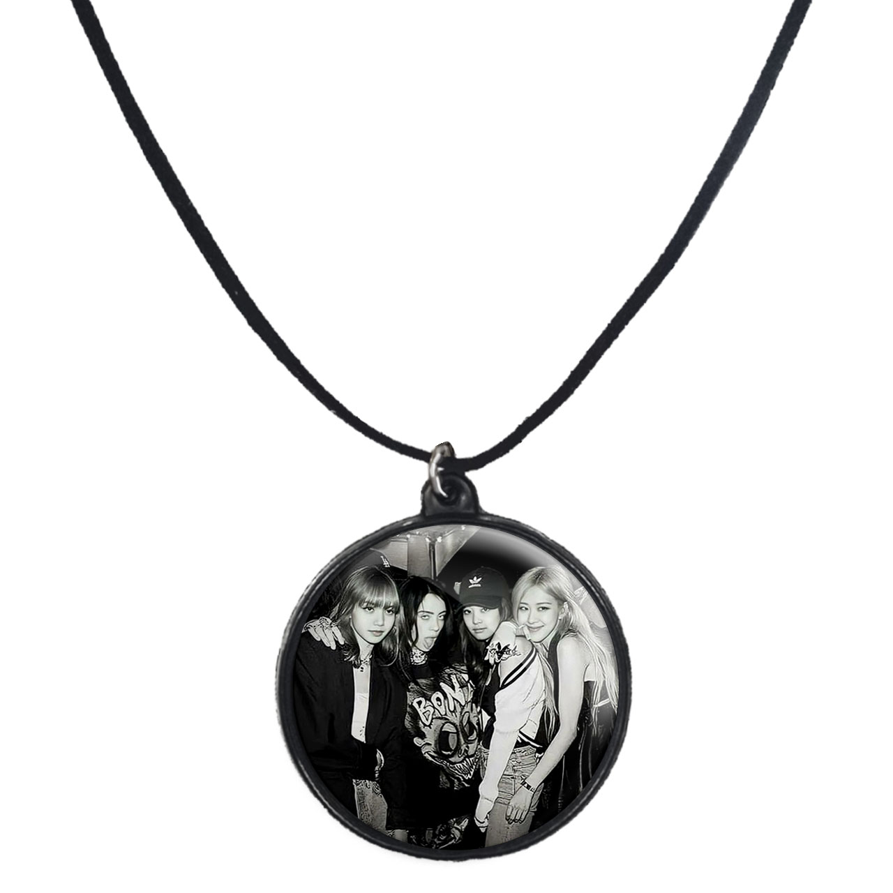 گردنبند پرمانه طرح بلک پینک کد pmb.18143 مدل دو طرفه