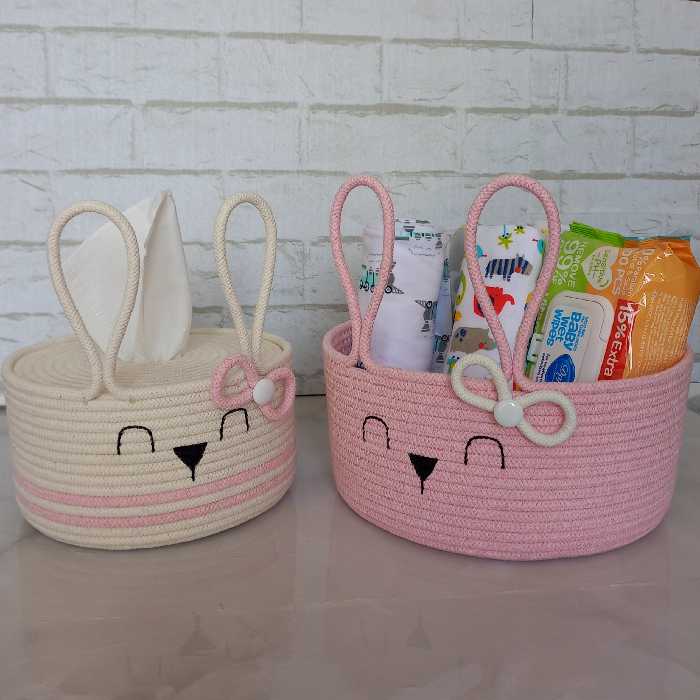 سبد سیسمونی خرگوشی ست دو عددی با قطر 20(دومنظوره) و 25 سانت 