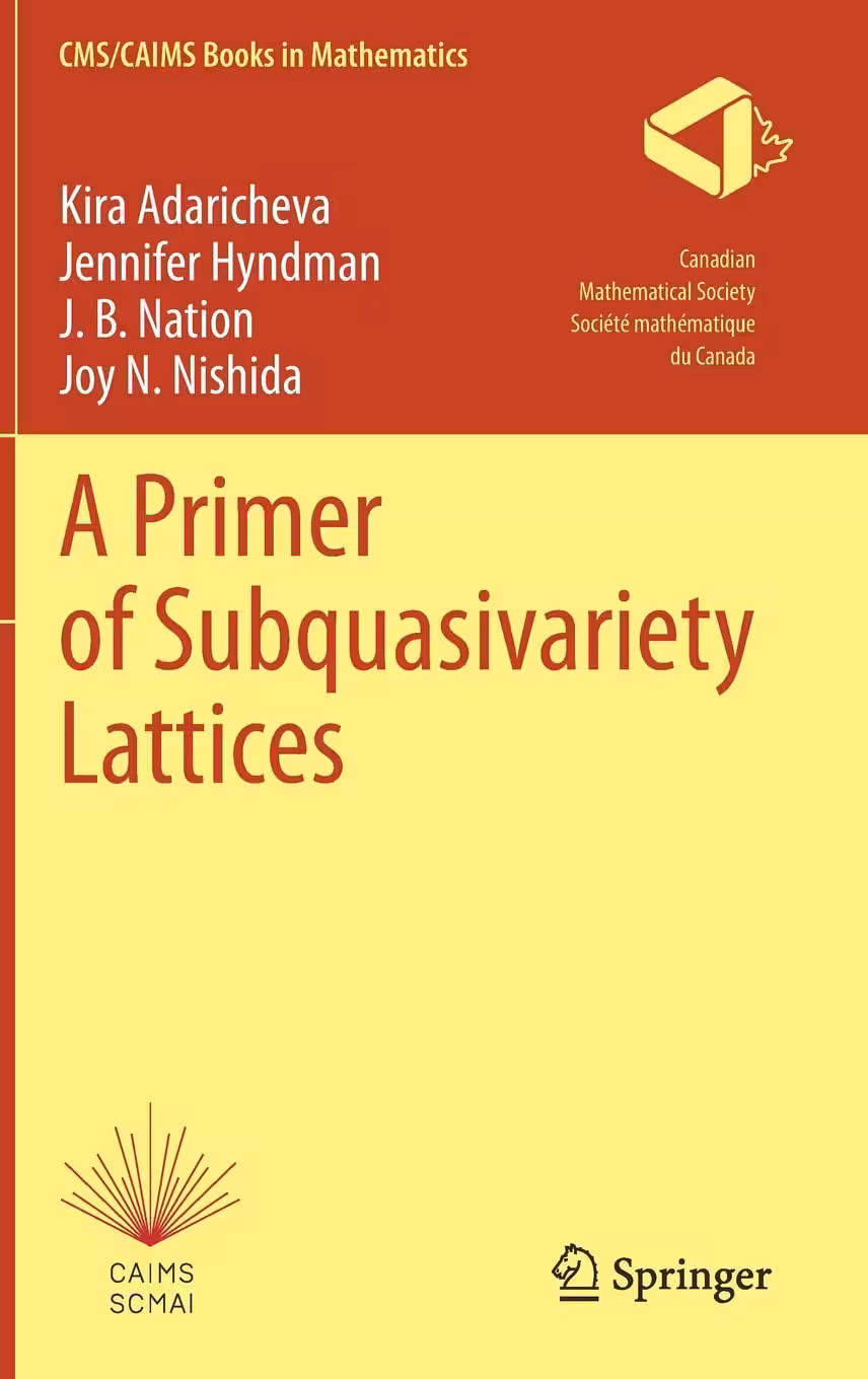 خرید و دانلود نسخه کامل کتاب A Primer of Subquasivariety Lattices