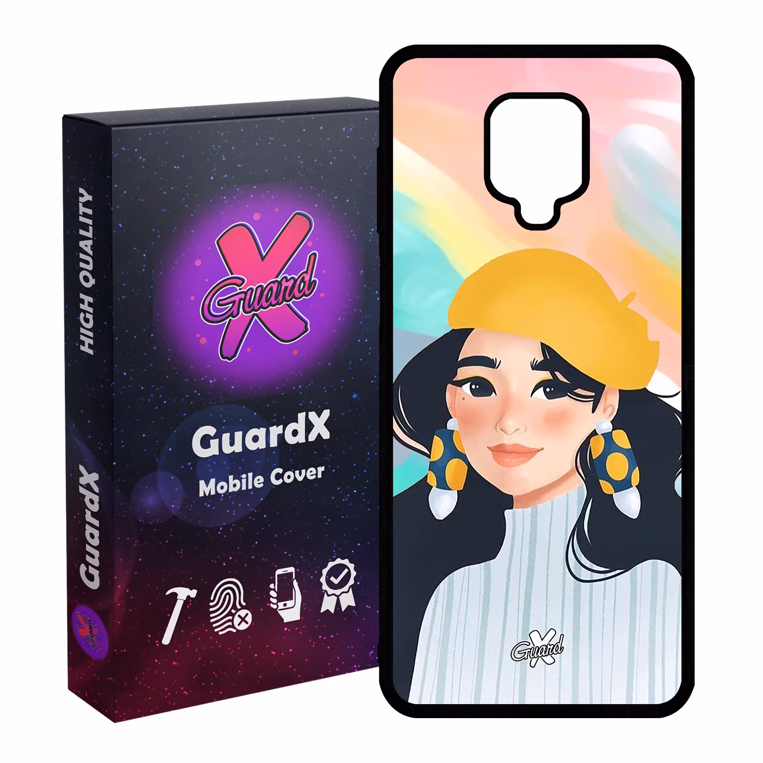 کاور گارد ایکس طرح دختر مدل Glass10261 مناسب برای گوشی موبایل سامسونگ Redmi Note 9S / Note 9 Pro / Note 9 Pro Max