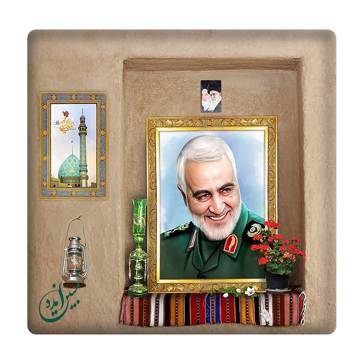 کاشی مبین ایده مدل حاج قاسم سلیمانی km10 کد 660