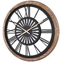 ساعت ديواری چوب_فلز لوتوس کد محصول: WM-19027-ARTHUR-WHITE/BLACK