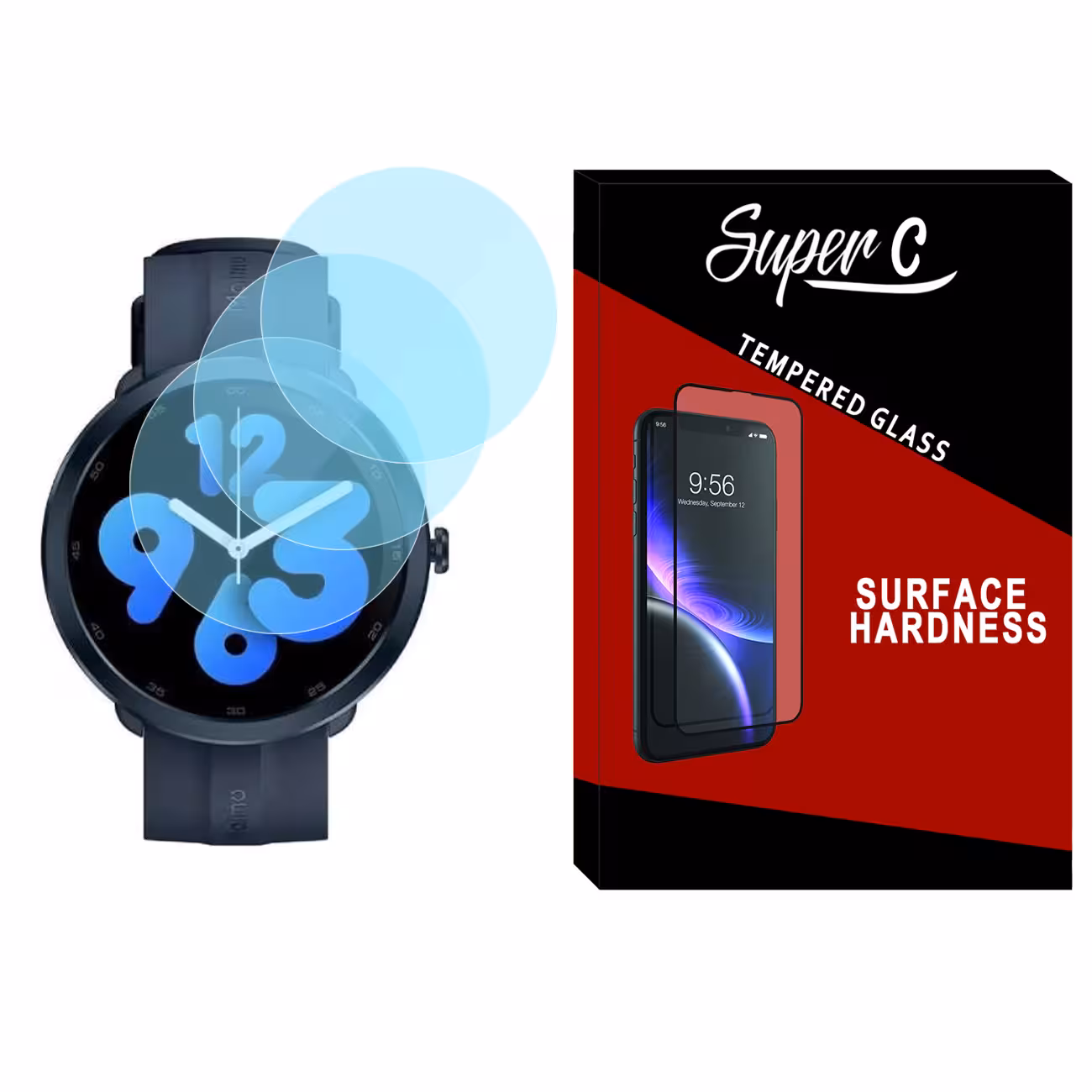 محافظ صفحه نمایش شیشه ای سوپرسی مدل SH-SC مناسب برای ساعت هوشمند شیائومی Maimo Watch R بسته سه عددی
