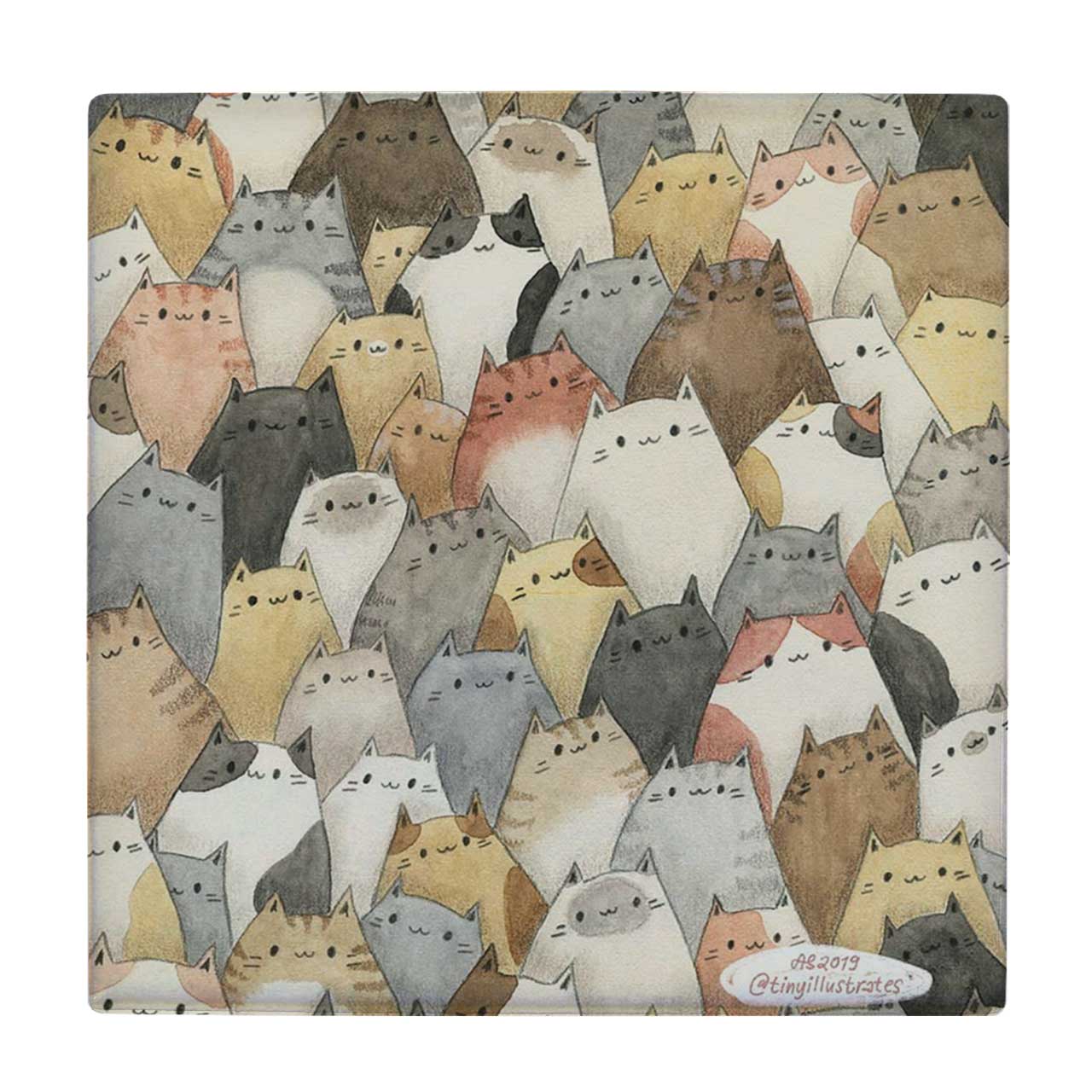 کاشی کارنیلا طرح نقاشی گربه ها کد wkk2096