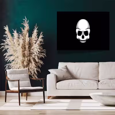 تابلو مدل skull black minimalism کد F-17003