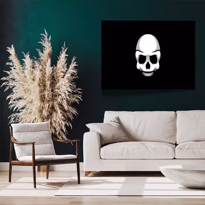 تابلو مدل skull black minimalism کد F-17003